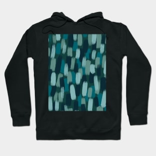 Abstract Shades of Green Paint Brush Effect Hoodie
